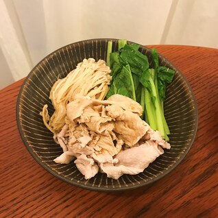 豚肉えのき小松菜のポン酢がけ